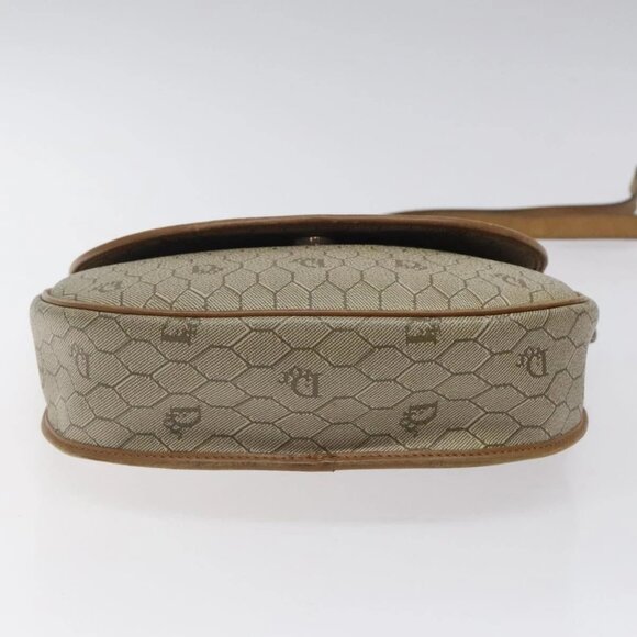 Christian Dior Honeycomb Canvas Shoulder Bag PVC Beige Gold Auth BA1892 - Picture 7 of 16